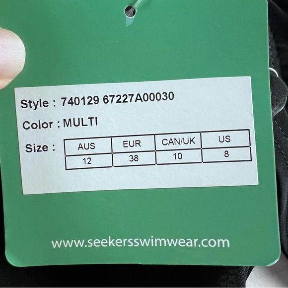 NWT Seekers Swimwear Multi Color Ruched One Piece size 8 - Picture 8 of 8